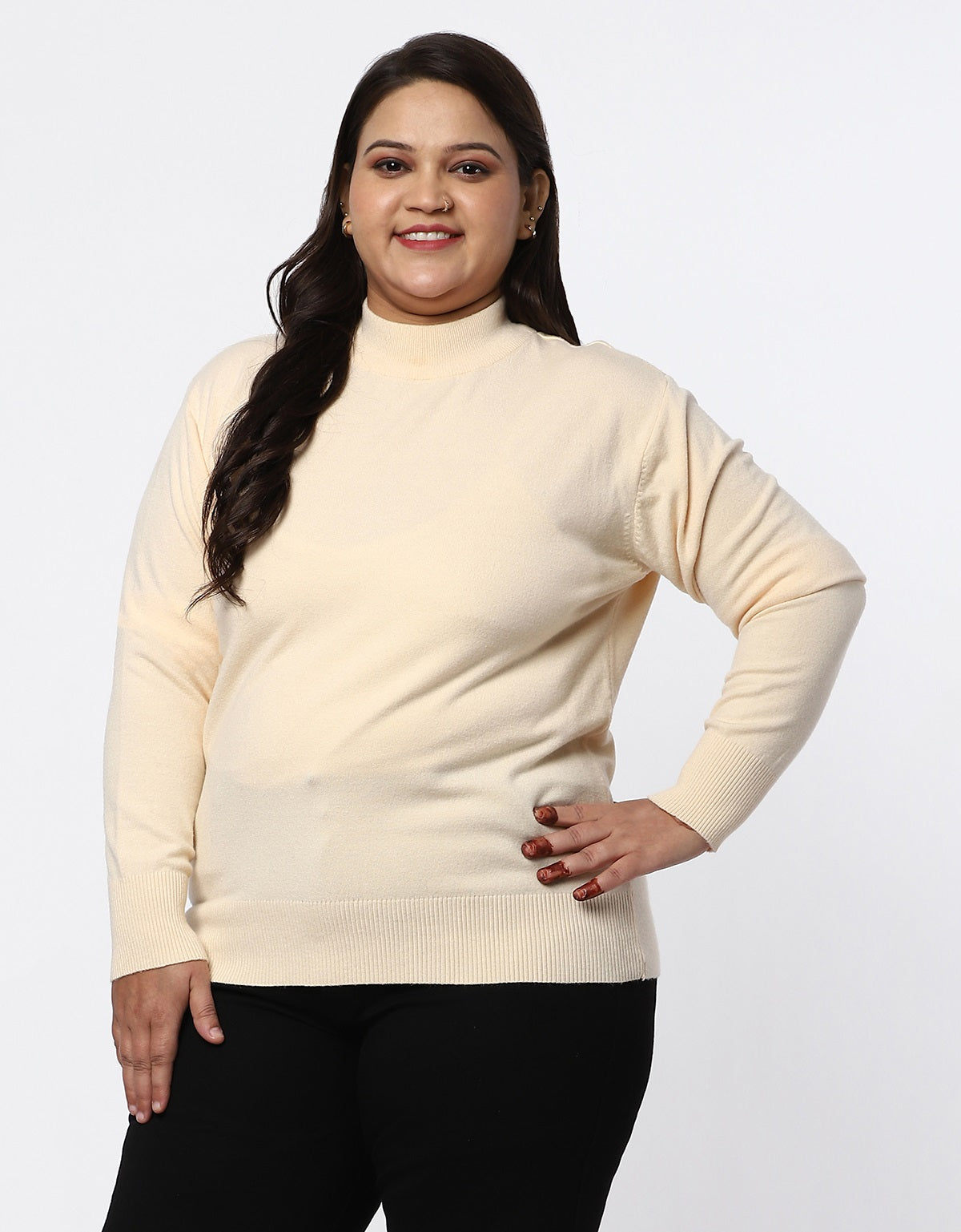 Women Woolen Turtle Neck Plus Size Skivvy Cozy Winter Wear