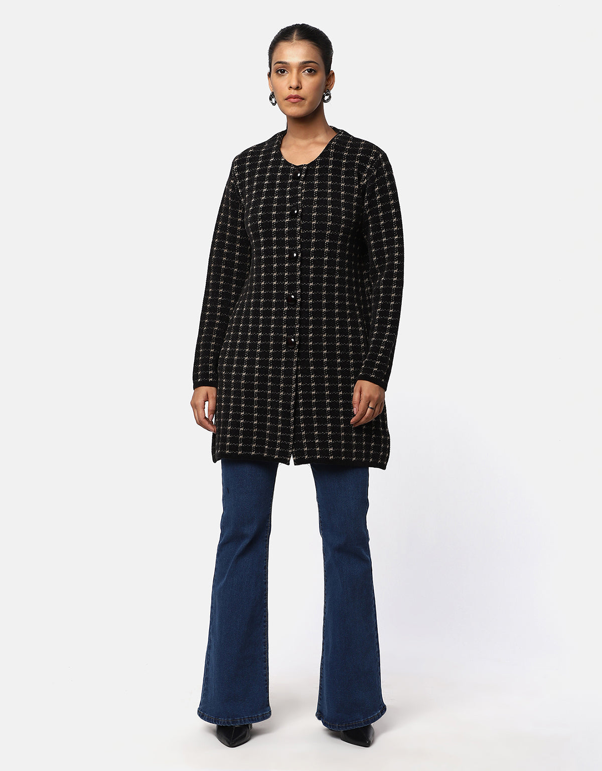Winter Collar Neck Double Breasted Long Coat-Elegant & Warm