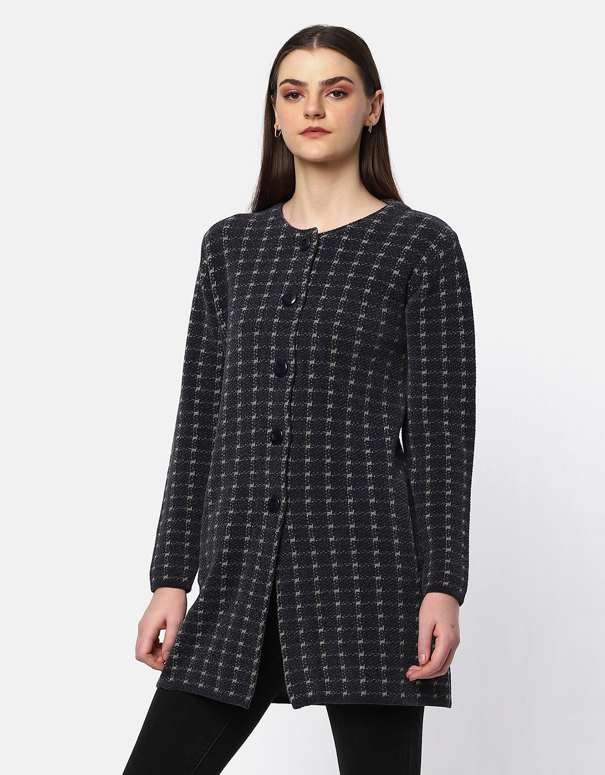 Winter Collar Neck Double Breasted Long Coat-Elegant & Warm