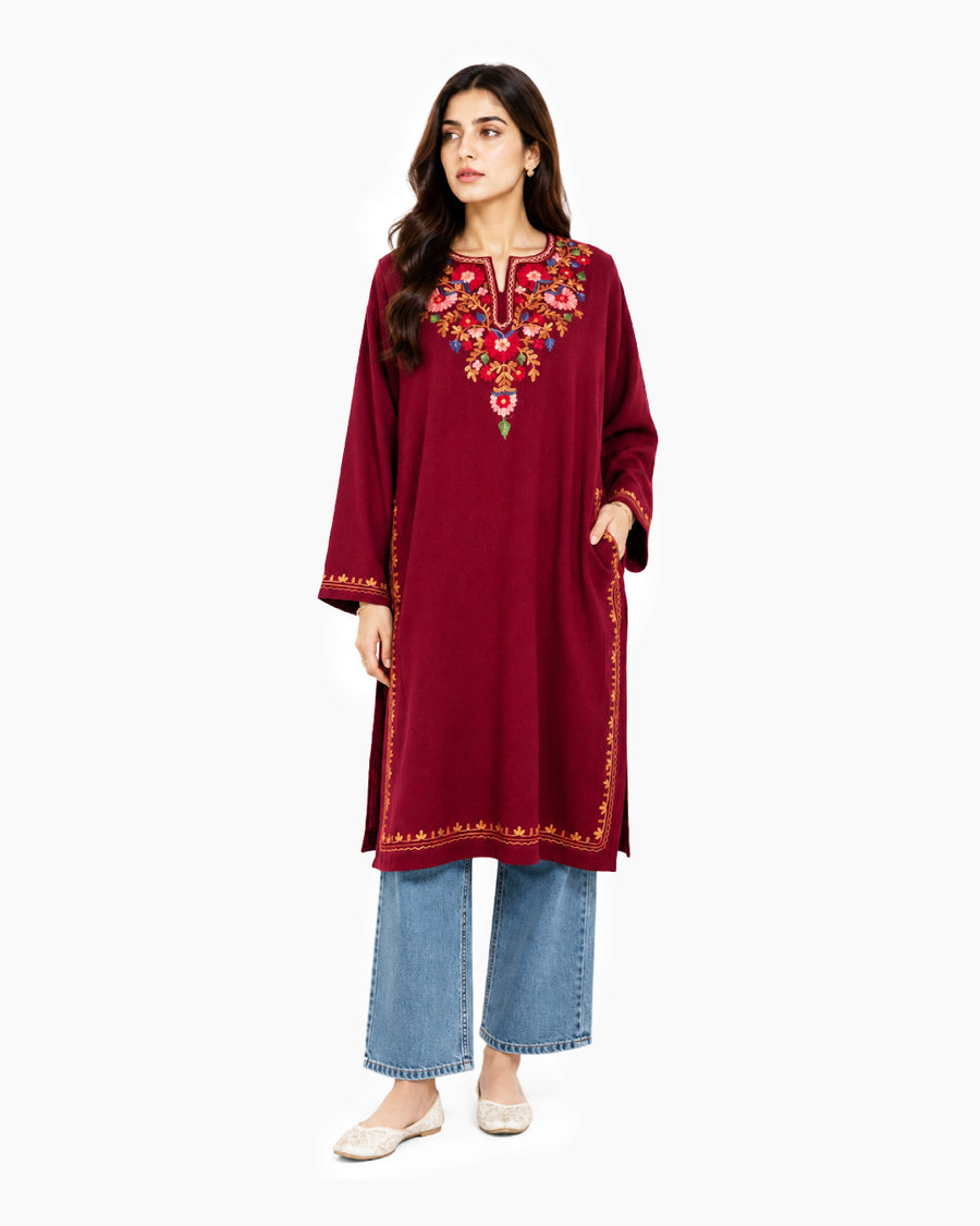 Woolen Kashmiri Embroidered Phiran