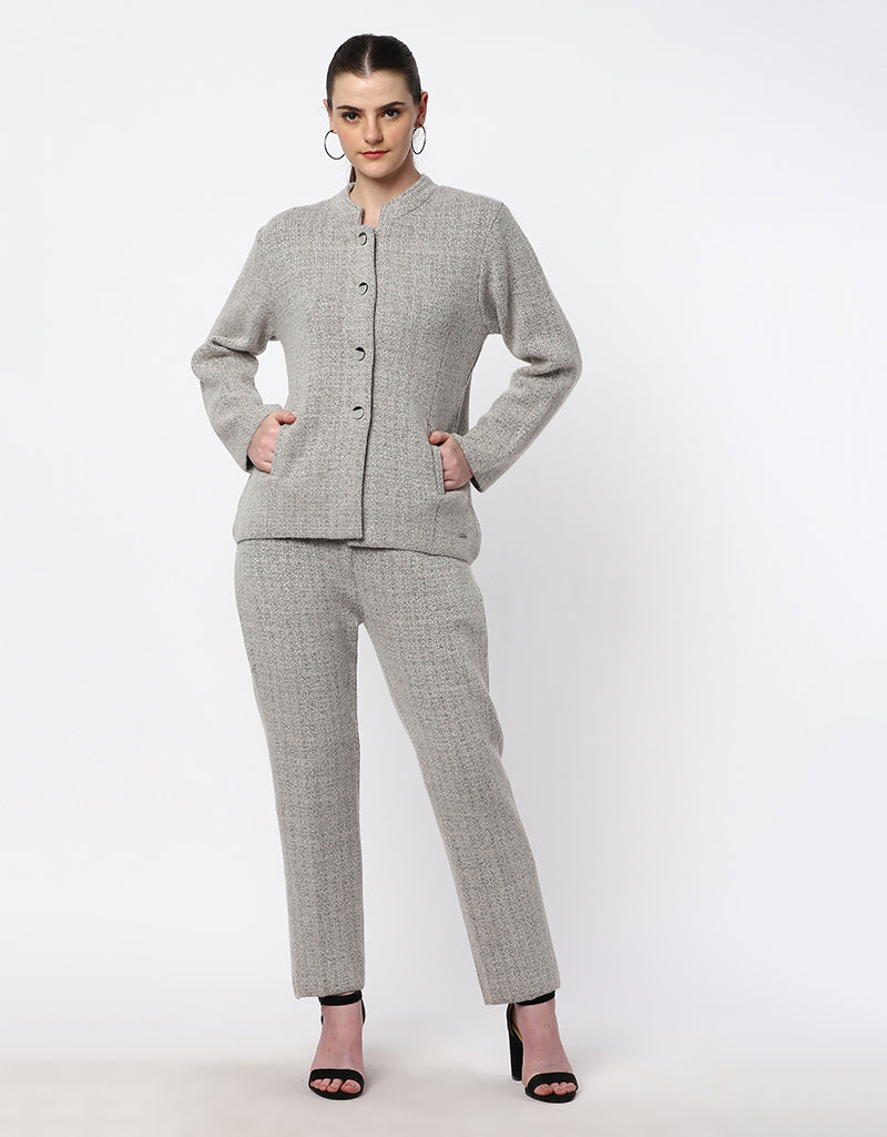 Woolen Women Front Button Cord set