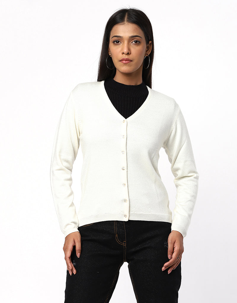 Women Woolen Round Neck Cardigan with Front Buttons – Newcastle