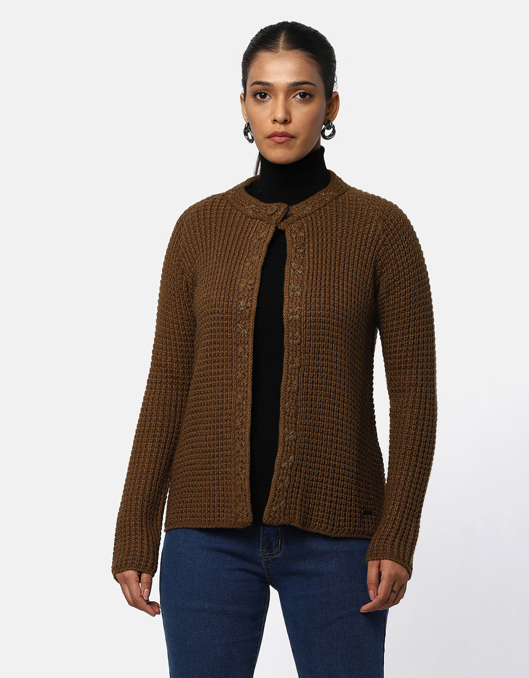 Women Knitted Fancy Cardigan - Main Image