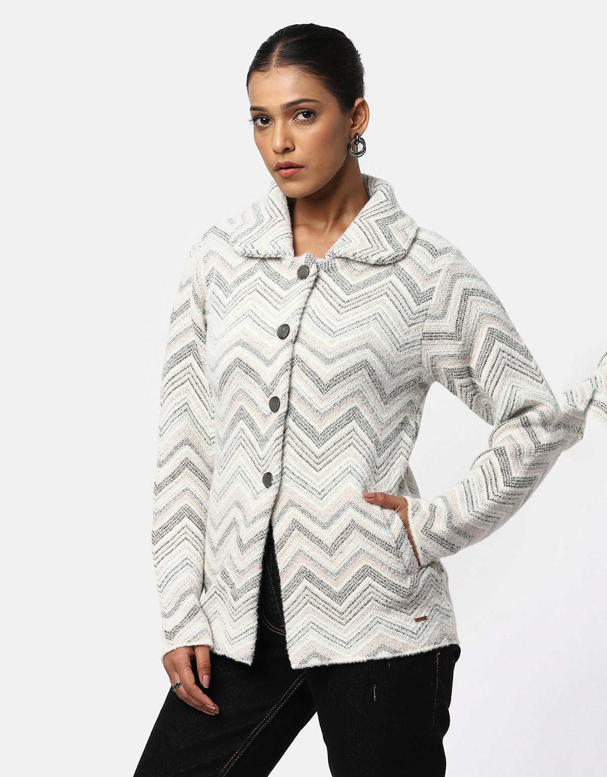 Women's Knitted Collar Neck Cardigan - Stylish & Warm – Newcastle