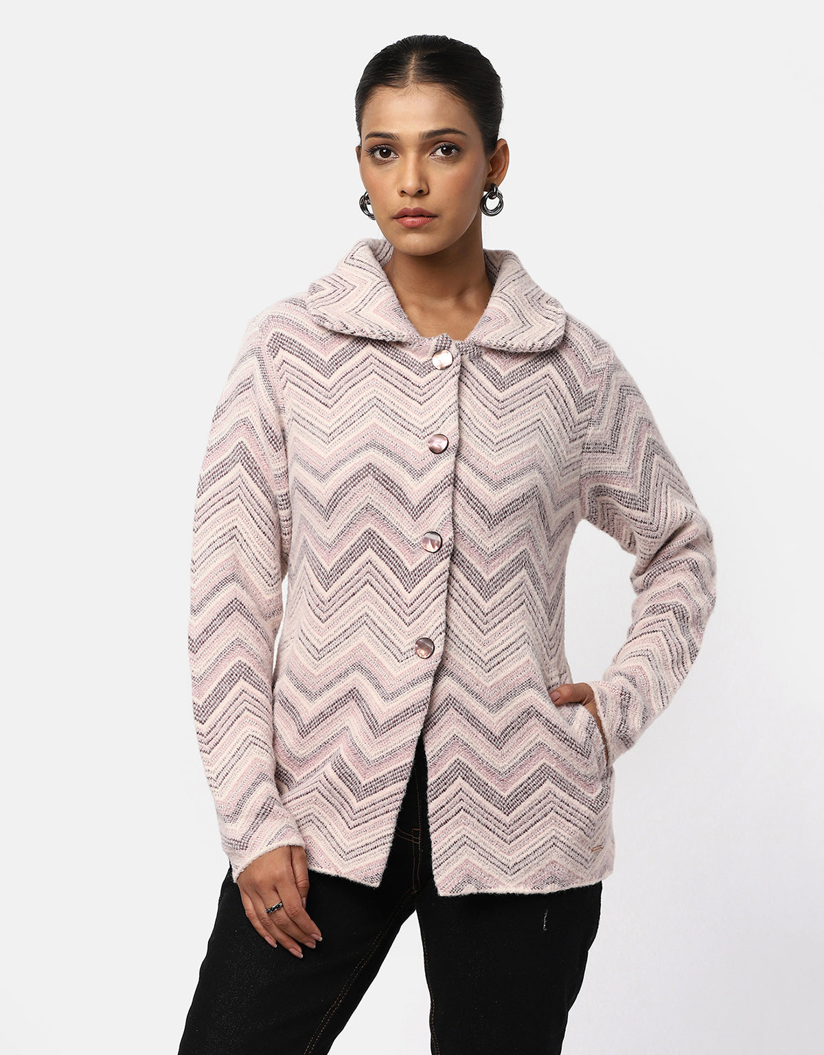 Women's Knitted Collar Neck Cardigan - Stylish & Warm – Newcastle