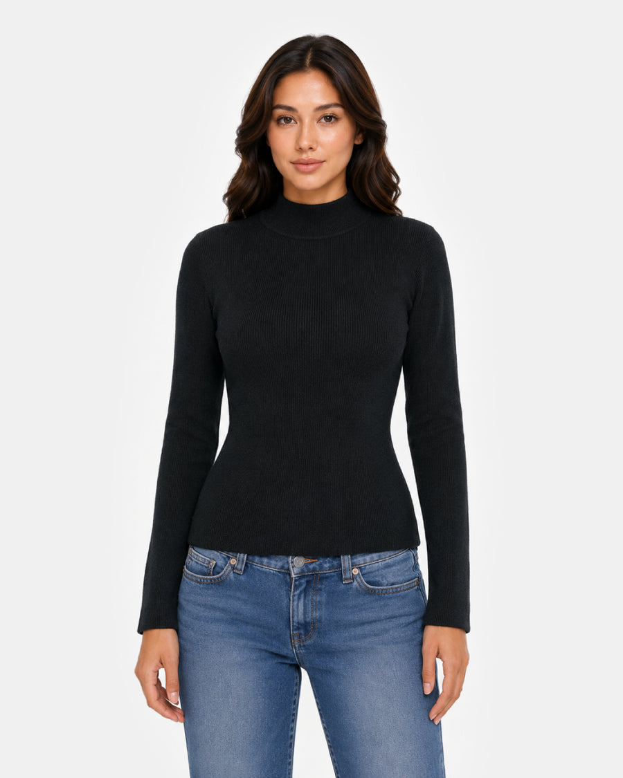 Women Woolen Warm Round Neck Skivvy